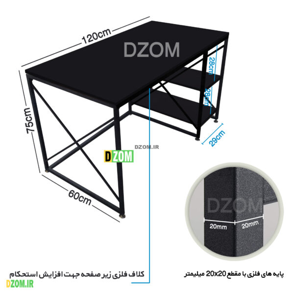 میز کامپیوتر دیزم مدل TLD-44O77-120BONE - تصویر 2