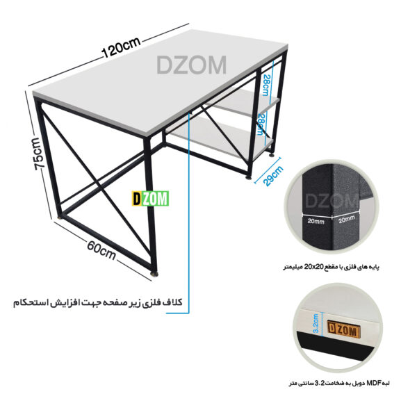 میز اداری دیزم مدل TLD-6-120-4 - تصویر 8