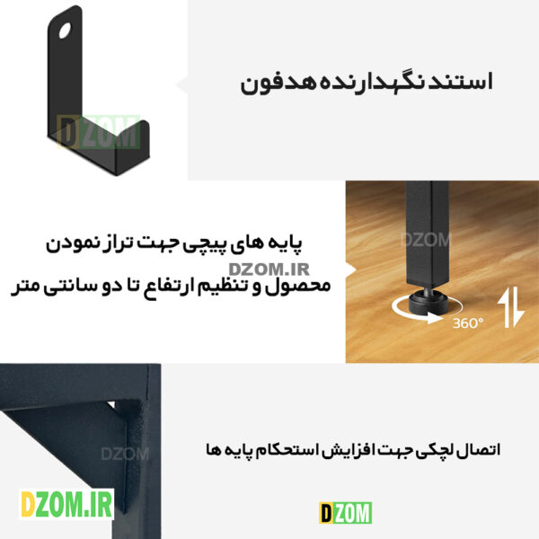 میز کامپیوتر دیزم مدل مونتاژی TLD_asm_140×60_W - تصویر 6