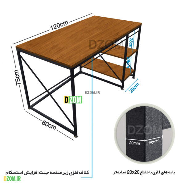 میز کامپیوتر دیزم مدل TLD-44O77-120BRNONE - تصویر 2