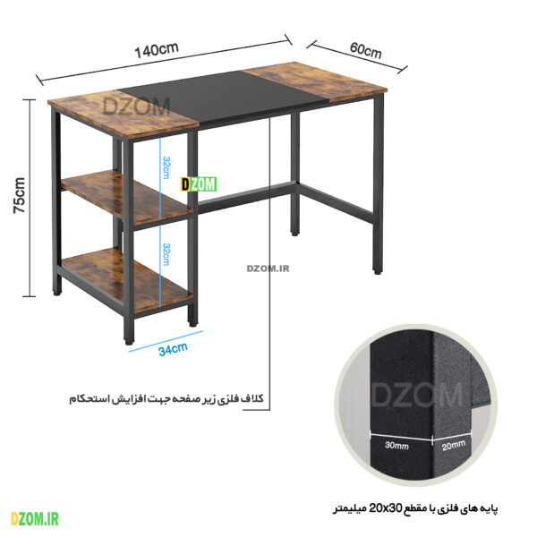 میز کامپیوتر دیزم مدل TLD-78J55-140BABRNONE - تصویر 6